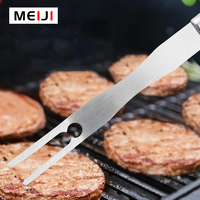 Ensemble d'outils de barbecue Meiji en acier inoxydable gris clair, simple et professionnel, pour l'extérieur, 21 pièces, robuste, de qualité alimentaire, écologique