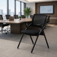 Chaise de bureau confortable et durable avec accoudoirs fixes, chaise de formation et de conférence en maille pour la vente en gros