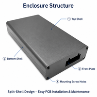 Boîtier de commande en aluminium pour projets électroniques, montage de circuits imprimés DIY, indice de protection IP54, anodisé noir, 120x71x25mm