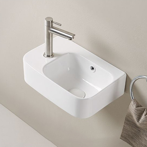 餐厅拉瓦博小转角陶瓷拉瓦博德萨勒德贝恩洗手盆水槽浴室三角形壁挂式水槽 - Product Image 1