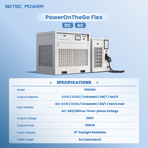 Solución de Carga Móvil para Vehículos Eléctricos con Batería Portátil de 100 kWh para Uso de Energía Fuera de la Red y Temporal Power OnTheGo 100 kWh - Product Image 1