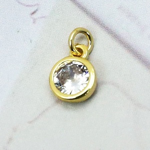 Mini pendentifs breloques DIY unisexes en alliage de cuivre plaqué or 18 carats, style punk mignon, avec zircon coloré et 12 pierres de naissance - Product Image 5