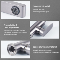 SANIVITAL Grifo Monomando de Lujo para Lavabo, de Cerámica, con Protección Antisalpicaduras de Aluminio, para Hotel y Apartamento