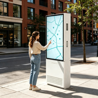 32 49 55 65 75 inç IP66 3000nit Su Geçirmez Çift Taraflı Ultra İnce Ayaklı Dış Mekan LCD Dijital Tabela Kiosk Totem