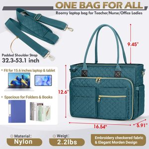 Bolsa de Mano Multifuncional para Maestros y Enfermeras, Bolsa de Mensajero para Portátil de 15.6 Pulgadas con Bolsillo Aislado para el Trabajo y Viajes - Product Image 4