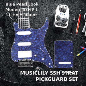 Kit de pickguard de guitarra eléctrica estilo ST de celuloide SSH con tornillos, piezas de repuesto para Strat - Product Image 2