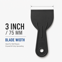 Couteau à mastic flexible en plastique de 3 pouces pour réparation murale, enduit de plâtre, OEM, marque privée, vente en gros