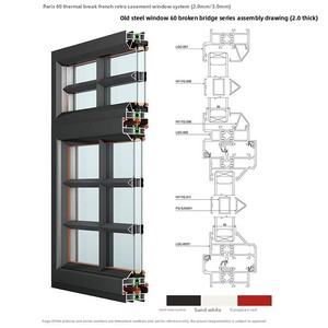 Fenêtres en alliage d'aluminium de style français vintage Bamus, portes à battants arquées de style européen pour villa, isolation thermique - Product Image 4
