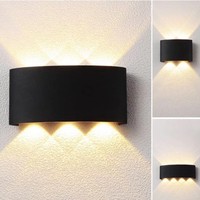 Lampe murale LED JACKSUN au design minimaliste moderne, ABS, 3000K blanc chaud, pour une utilisation intérieure/extérieure dans la chambre, l'entrée, la porte, le balcon, la cour