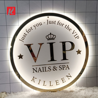 Miroir en acrylique personnalisé Kexian Enseigne avec logo enseigne murale d'intérieur Enseigne avec logo rétro-éclairé par LED Lettre commerciale pour salon de manucure