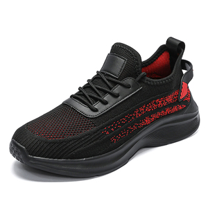 Zapatillas de running de talla grande y ajuste ancho, de tejido de una pieza, suaves, para jogging, Triple Black, para uso diario, caminar y gimnasio. - Product Image 2