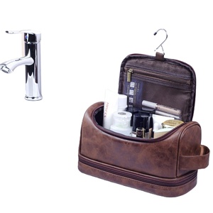 Premium PU Leather Travel Toiletry Bag with <b>Hook</b> - Stylish & Waterproof Cosmetic Organizer for Men & Women - Product Image 2