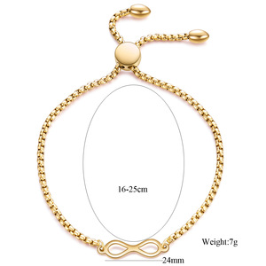 Pulsera Infinito Ajustable de 24MM, Aleación de Zinc y Acero, Oro Rosa, Joyería de Regalo, Diseño Geométrico AD1192 - Product Image 2