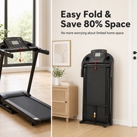 Treadmill Lipat untuk Rumah 1.25~2.5HP 1~14KM/Jam 3 Tingkat Kemiringan Layar LCD Fungsi MP3 Maks 120Kg Mesin Lari Lipat Grosir