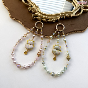 พวงกุญแจห้อยกระเป๋าหรูหรา รุ่น Original Lucky Cat Guohua Pearl ประดับด้วยหินธรรมชาติ ขนาดเล็ก ใช้ตกแต่งโทรศัพท์ได้ - Product Image 3