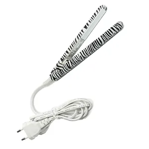 Mini - Straight hair Hair curlers White zebra-print student dormitory home fluffy non-injury straightening splint