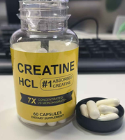 Capsules de créatine HCL en marque privée 750 mg, 60 capsules, complément alimentaire végétarien OEM ODM
