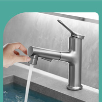 Robinet de salle de bain moderne à un trou, blanc, design APP, avec sortie d'eau chaude et froide coulissante, en laiton, pour lavabo de toilette