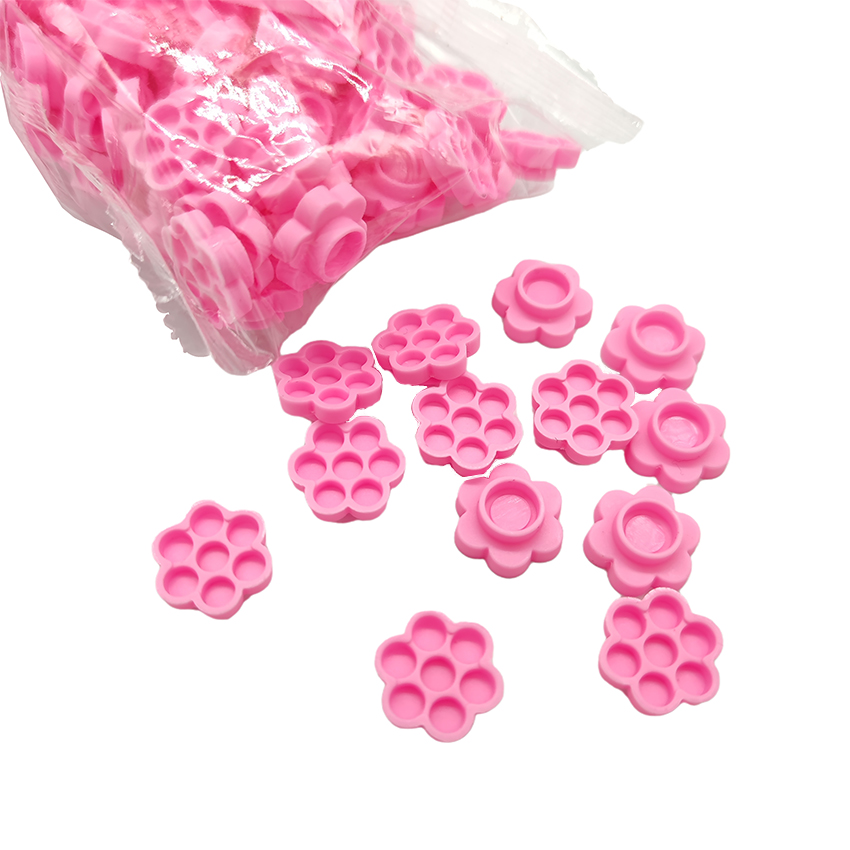 Поддон для клея в форме цветка с отверстиями, оптовая продажа, чашка для клея для наращивания ресниц, для задержки ресниц за секунду