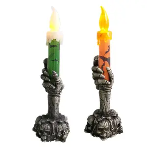 High Quality Accessories Halloween Decoration Candle Holder LED Light Ghost Hand Candle Light Bar Party