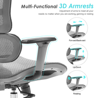 Chaise de bureau confortable, mobilier de bureau en gros, chaise d'ordinateur pivotante à dossier haut, chaise de bureau ergonomique en maille à dossier haut