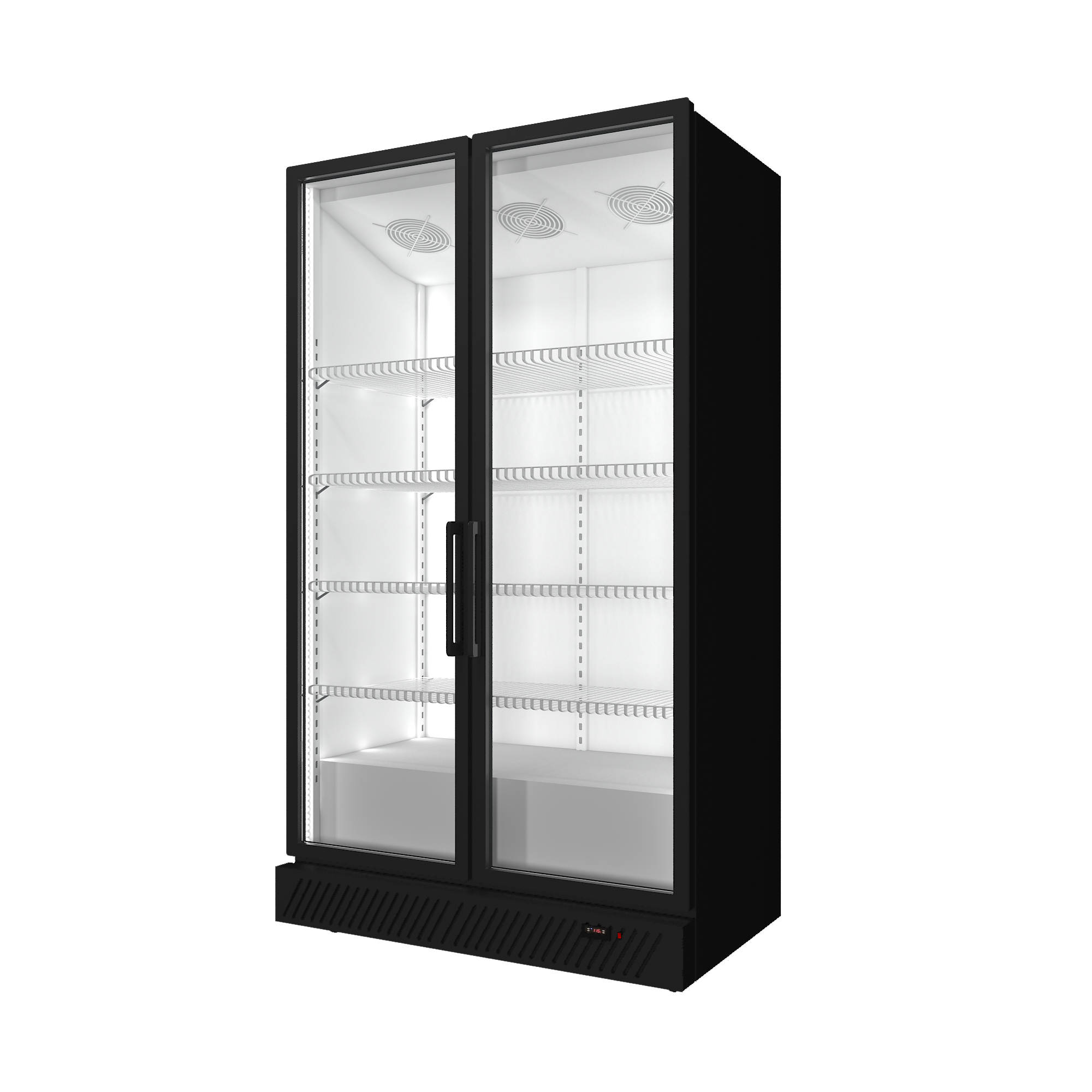 Большая вместительная двухдверная витрина на холодильник.