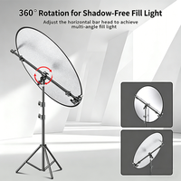 Support de Réflecteur pour Bras Articulé 360° °   Barre transversale extensible pour support de lumière photo, support de réflecteur, pince multi-angle
