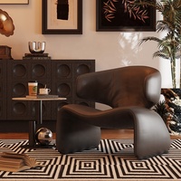 Fauteuil en cuir PU ultra-simple de style italien moderne, coussin en éponge haute résilience, meubles de maison, salon, salon de beauté