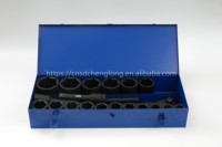Jeu de clés à douilles professionnelles manuelles pour réparation automobile, kit d'outils avec embout de 1 pouce en acier au chrome-vanadium, étui rigide OEM