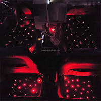 Ensemble de 4 tapis de voiture LED Twinkle Star, tapis en nylon avec éclairage LED, télécommande APP, décoration de voiture, étoiles scintillantes, tapis de voiture en fibre optique