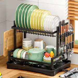 Home Cabinet Kitchen Large Capacity Plastic Dish Drainer Drying Rack