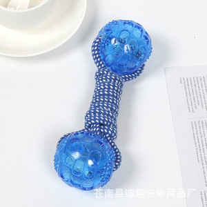 ของเล่นสุนัข เชือกฝ้าย TPR ลูกบอลกลม ขนาดใหญ่ สำหรับสุนัขพันธุ์ใหญ่ ทำความสะอาดฟัน ดัมเบลกัดเล่น ทนทานต่อการกัดแทะ ของเล่นสำหรับสัตว์เลี้ยง - Product Image 2