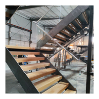 Escaliers droits à double poutre/limon au design moderne Offre Spéciale pour garde-corps en verre extérieur pour appartement et salle