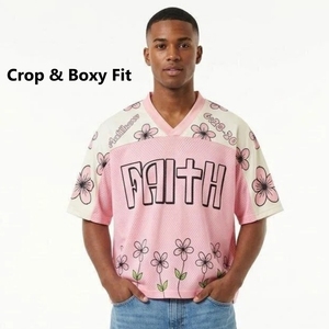 Maglia <span class=keywords><strong>da</strong></span> Football Americano Oversize Personalizzata, T-Shirt Retrò Street Fashion, Maglietta in Rete Streetwear per Uomo, T-Shirt <span class=keywords><strong>da</strong></span> Calcio e Rugby - Product Image 2