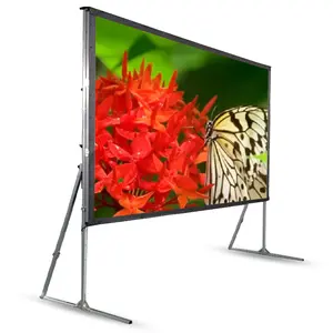 Schermo di proiezione pieghevole portatile da 100 "16:9 di alta qualità schermo per proiettore pieghevole veloce da esterno con supporto per il campeggio Home Theater