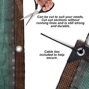 Balcony Privacy Screen Green UV-Resistant Tear-Resistant Wind Protection with Cable Ties and Eyelets Mail Order Packing - Product Image 4