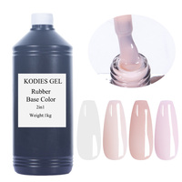 Vente en Gros 1KG Vernis à Ongles Gel Base Caoutchouc Fournitures pour Ongles Salon Couleur Couche de Base 1 Litre/1000ml Grand Format Recharge Gel Polish Usine