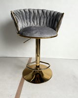 Ensemble de 4 tabourets de bar beige doré à hauteur de comptoir et tabouret de bar pivotant à dossier bas pour îlot de cuisine, bar, pub