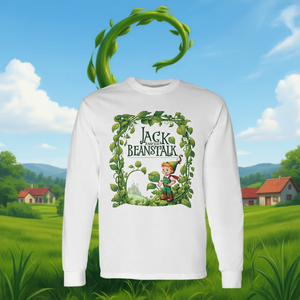 T-shirt à manches longues Jack et le tige de soja, design de couverture de livre pour enfants - Product Image 3