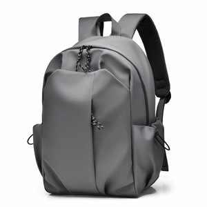 Sac à dos pour ordinateur portable simple personnalisé 2025 de 16 pouces, couleur unie, sac à dos d'étudiant, grande capacité, sangle de transport - Product Image 1