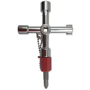 <span class=keywords><strong>Clé</strong></span> triangulaire universelle multifonction à 5 voies, 1 pièce, <span class=keywords><strong>clé</strong></span> de plomberie, outil pour compteurs de <span class=keywords><strong>gaz</strong></span> et électriques et de d'électricité, pomme de chariot - Product Image 1