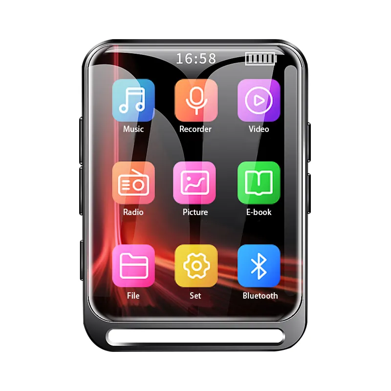 Mini REPRODUCTOR DE MP3 estéreo portátil compatible con tarjeta TF reproductor de música con pantalla táctil para vídeo de estudio deportivo