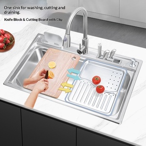 Évier à marches en acier inoxydable SUS304, simplicité moderne, grand évier simple pour la cuisine, bac à légumes, multifonctionnel pour la maison - Product Image 1