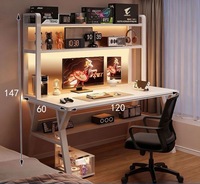 Bureau d'ordinateur avec étagère intégrée, bureau d'étude moderne et minimaliste pour la maison, bureau d'écriture simple pour étudiant dans la chambre