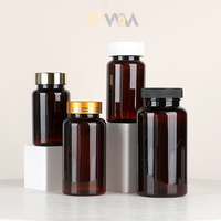 Flacon vide en plastique ambré pour pilules, vitamines et suppléments – Bouteille en plastique PET pour capsules