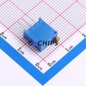 Résistance/potentiomètre réglable 3296W-1-503, composant traversant (THT)-3P, 9,5x4,9 mm, résistance 50 kOhm, 10 %, 500 mW, 250 ppm/ ℃ - Product Image 2