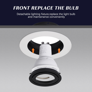 TOSEO Bóng Đèn Âm Trần <span class=keywords><strong>LED</strong></span> Ip20 Gu10 Lõm Chống Lóa Tùy Chỉnh Có Thể Thay Thế Trước - Product Image 5