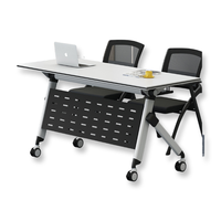 Table de conférence moderne en métal pliable et durable, extensible, pour l'école, le bureau, design écologique, taille personnalisée