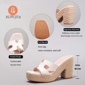 Sandali Estivi da Donna con Zeppa e Plateau, in Lino Intrecciato, Suola Spessa, Punta Aperta, Traspiranti, Casual, per Vacanze - Product Image 6