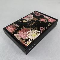 Boîte d'expédition personnalisée noire rigide en carton ondulé recyclable avec gaufrage pour emballage de cosmétiques, vernis à ongles, soins de la peau, sérum, bougies, impression UV